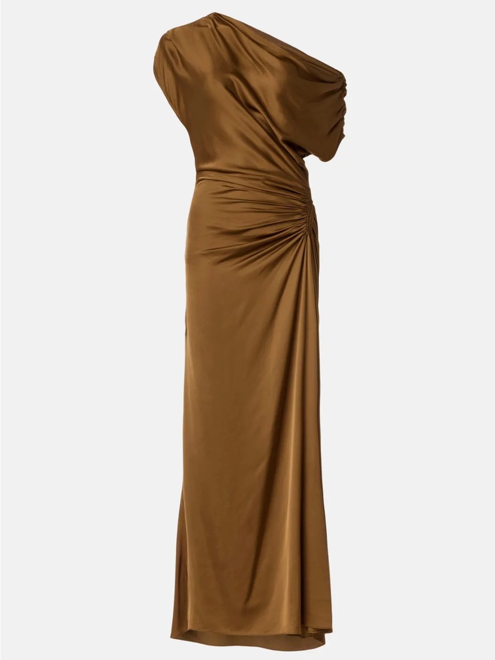 ALC One-Shoulder Ruched Evening Gown in Bronze